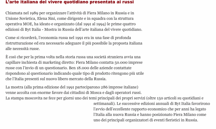 L’arte italiana del vivere quotidiano presentata ai russi  Chia